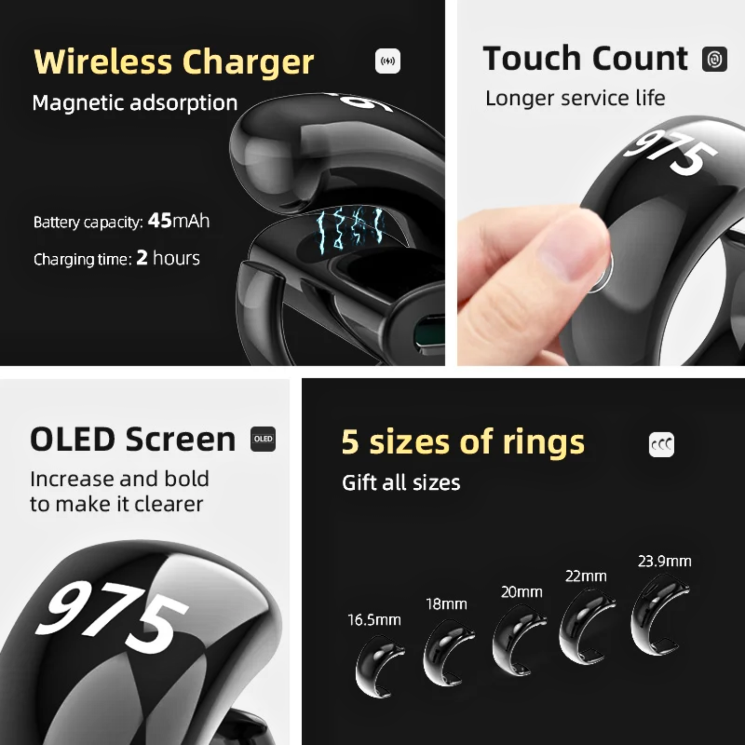 Equantu Smart Tasbeeh Ring Digital Tally Counter