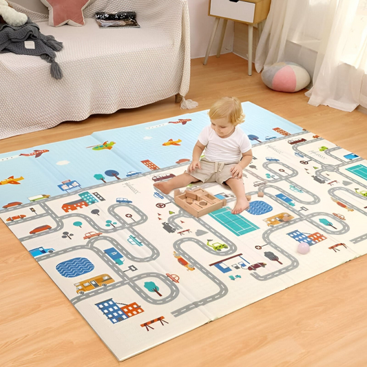 Baby Play Mat, Folding Baby Crawling Two Sided Play Mat