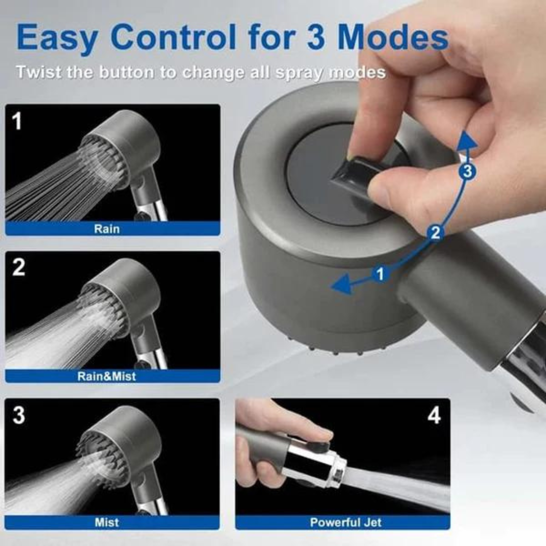 3 Modes Pressurized Filter Shower Head