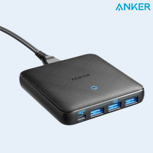 Anker PowerPort Atom 3 Slim 65W - 4-Port High-Speed Multi-Port Fast Charging Station