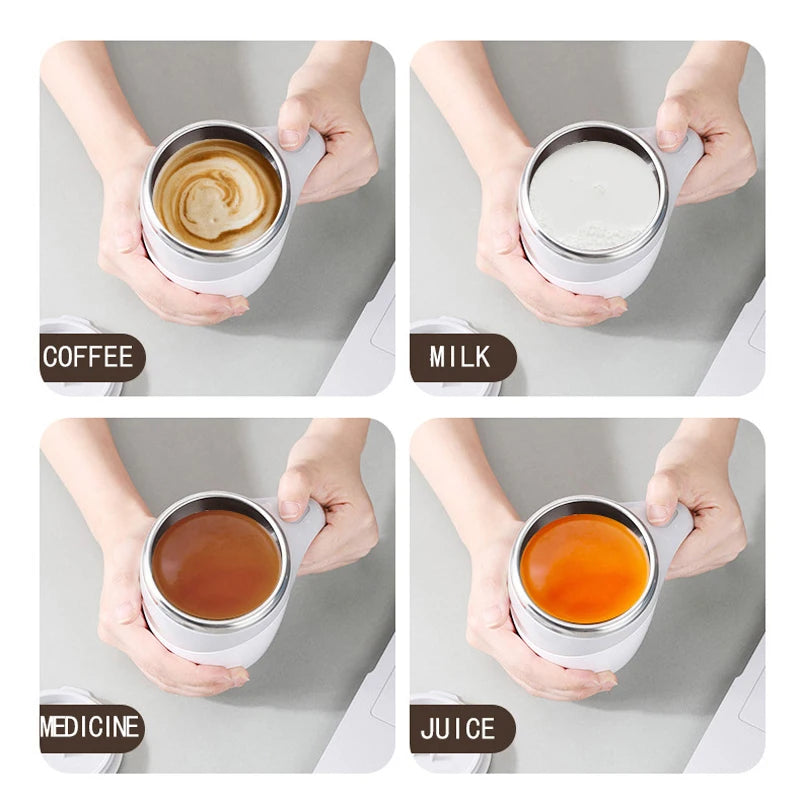 Portable Thermal Automatic Self Stirring Coffee Tea Mixing Mug with Lid