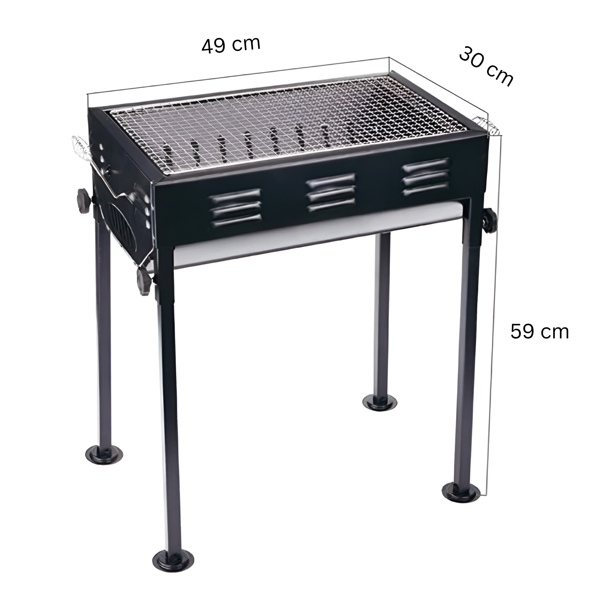 Folding Outdoor Barbecue BBQ Grill Stand 49 x 30 x 59 cm