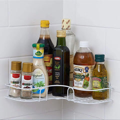 Wall Mounted Bathroom Corner Shelf - Self Adhesive Quick Installation Shampoo Rack