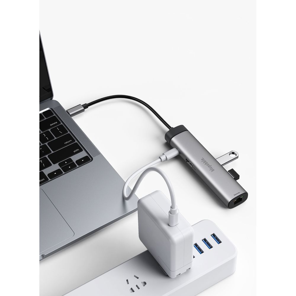 Blupebble C6 6 IN 1 Aluminum Multiport Multimedia Hub