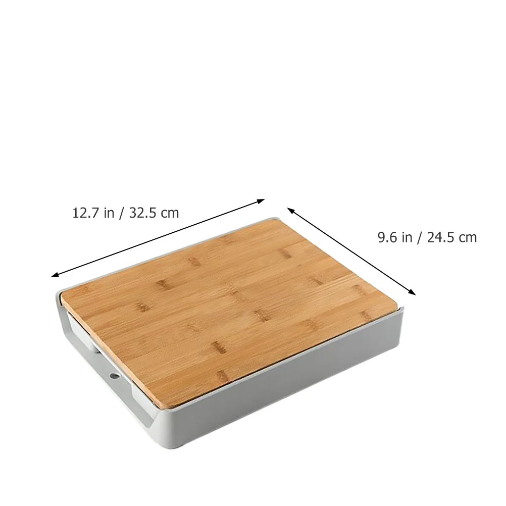 2in1 Kitchen Cutting Board, Drawer-Type Wooden Chopping Board
