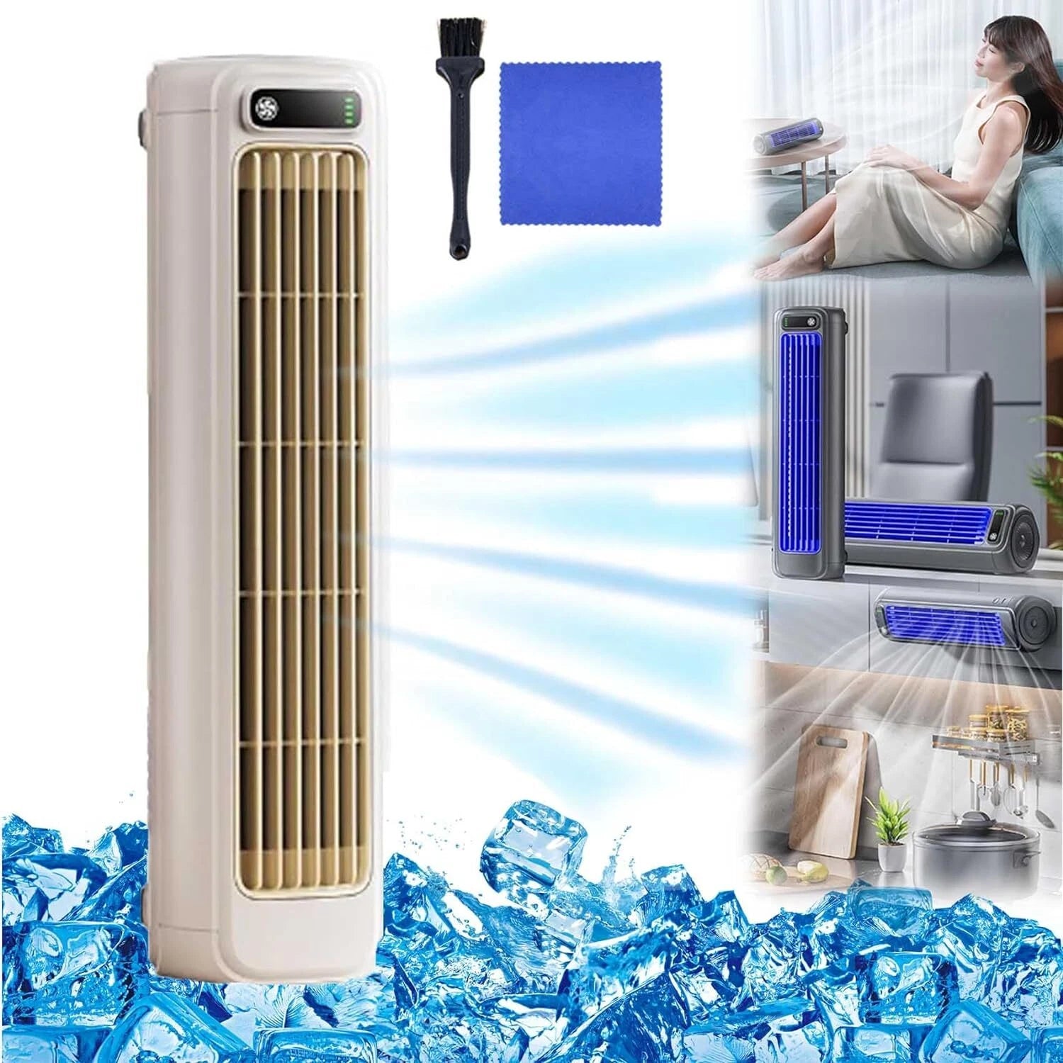Desktop Portable Cooling Tower Fan Air Conditioner Beige