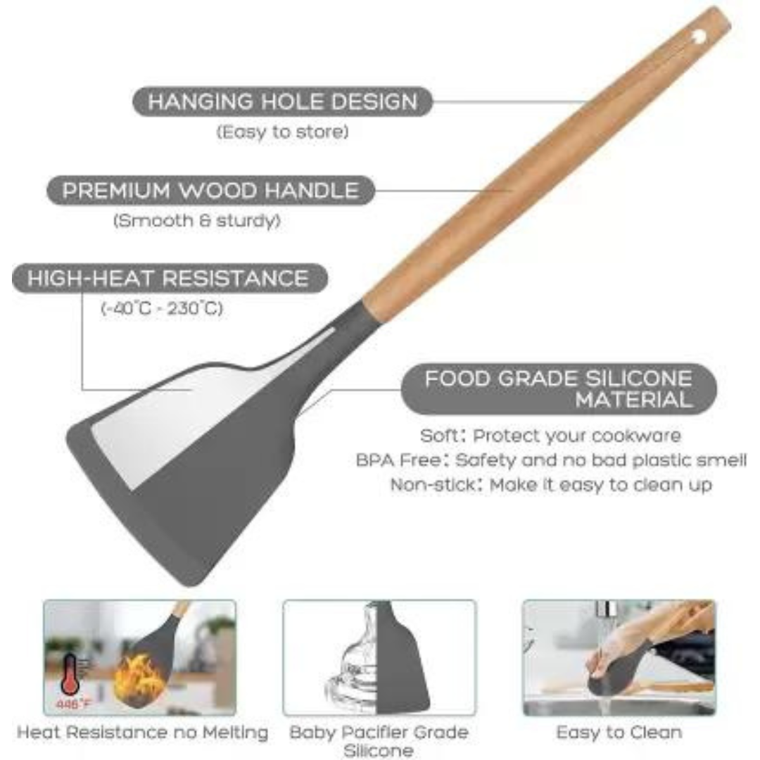 12 Pcs Non Stick Silicone Kitchenware Utensils Cookware Set