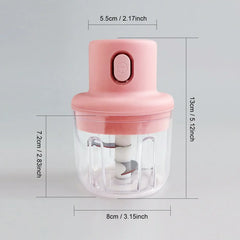 250ml Portable Mini Chopper, USB Rechargeable Electric Blender