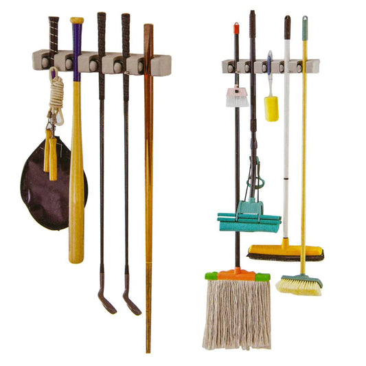 Wall Mount Mop Holder Broom Organizer for Kitchen and Bathroom