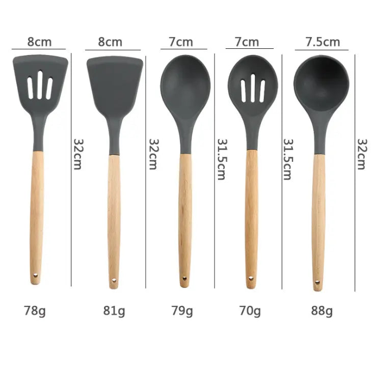 12 Pcs Non Stick Silicone Kitchenware Utensils Cookware Set