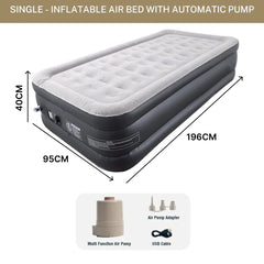 Inflatable Blow Up Air Mattress Bed with Built-in Automatic Pump