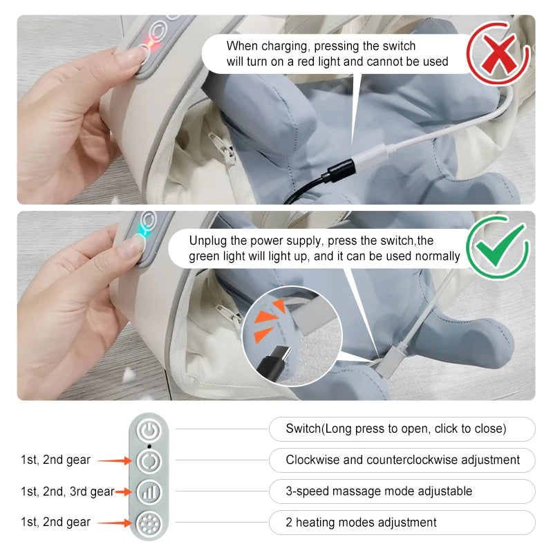 Neck, Shoulder & Back Massager - for Pain Relief and Relaxation