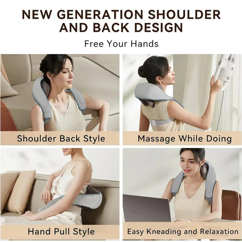Neck, Shoulder & Back Massager - for Pain Relief and Relaxation