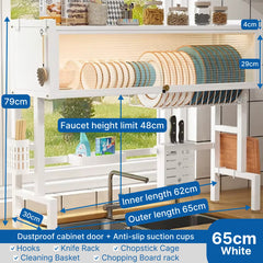 Dish Rack with Cover - Over The Sink Kitchen Dish Drying Rack
