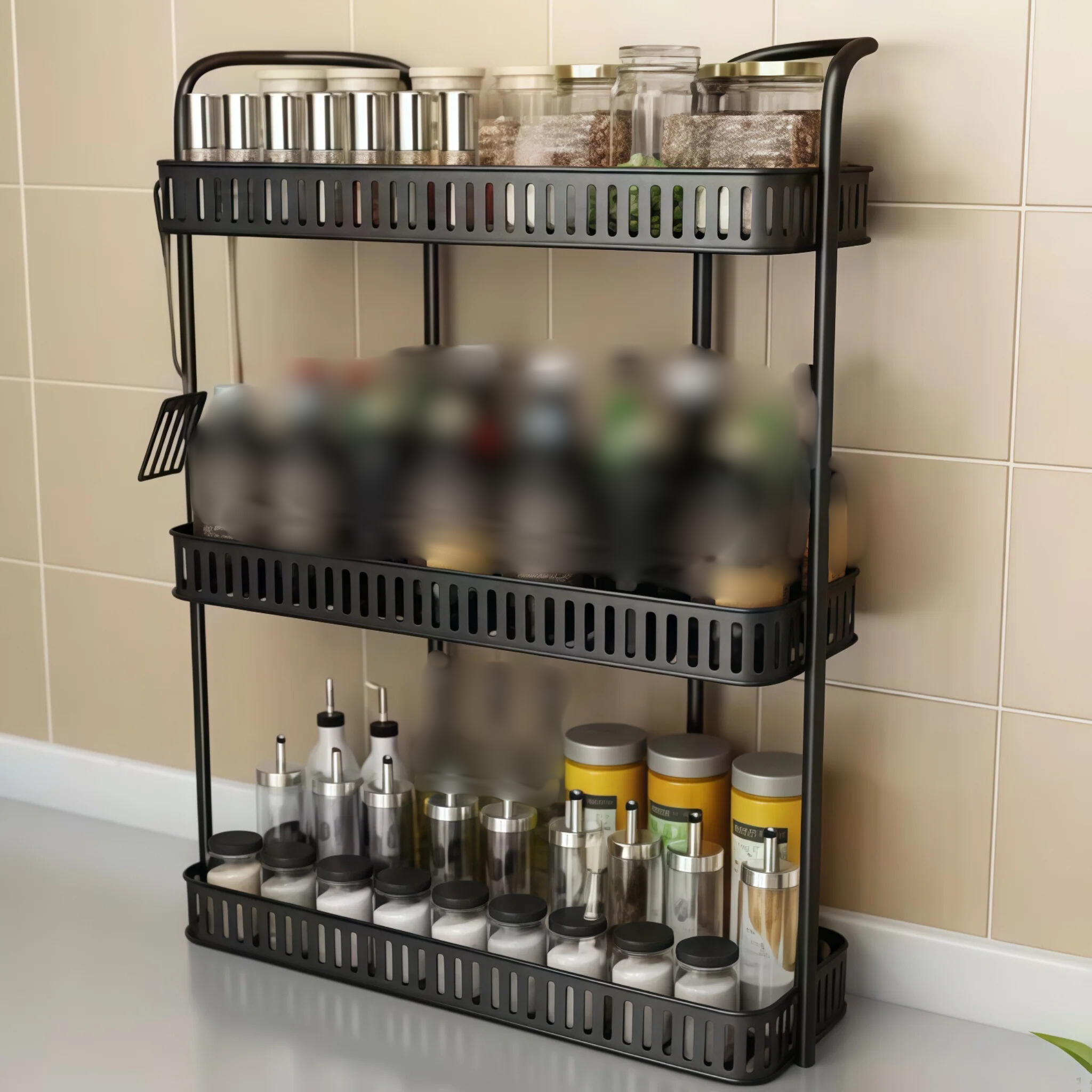 Kitchen Countertop 3 Layer Metal Storage Rack