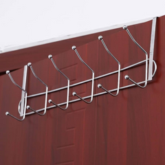 Multi Hooks Useful Stainless Steel Door Back Hanger
