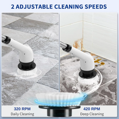 9 IN 1 Cordless Electric Spin Scrub Brush Cleaning Set with Extension Handle