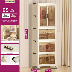Portable Stackable Wardrobe with Wheels for Kids, Folding Cabinet for Baby Clothes and Toys