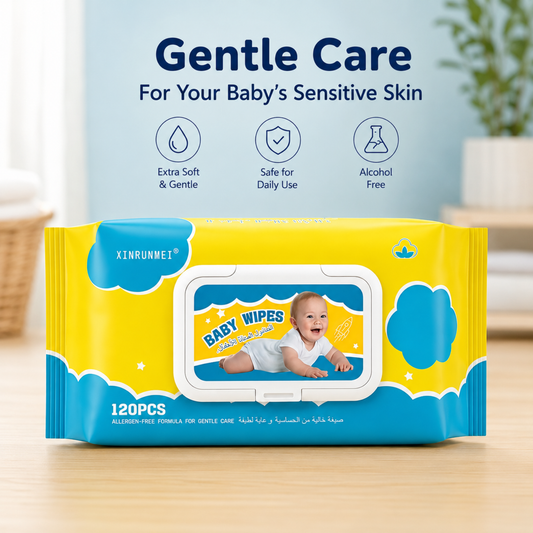 Xinrunmei Baby Wipes, Pack of 120 Pcs