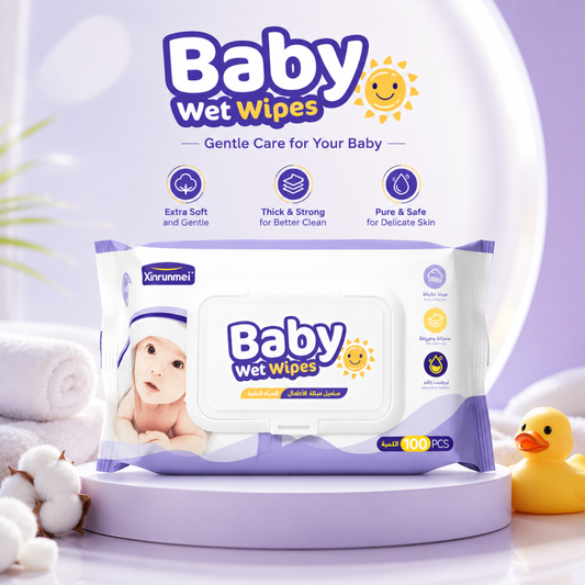 Xinrunmei Baby Wet Wipes, Pack of 100 Pcs