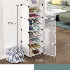 Multi Tier Shoe Rack with Cover, Shoe Cabinet with Doors 4 Doors White Multi Tier Shoe Rack with Cover, Shoe Cabinet with Doors 4 Doors White