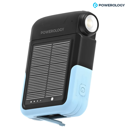 Powerology Sante 10000mAh Solar Power Bank with Detachable Flashlight