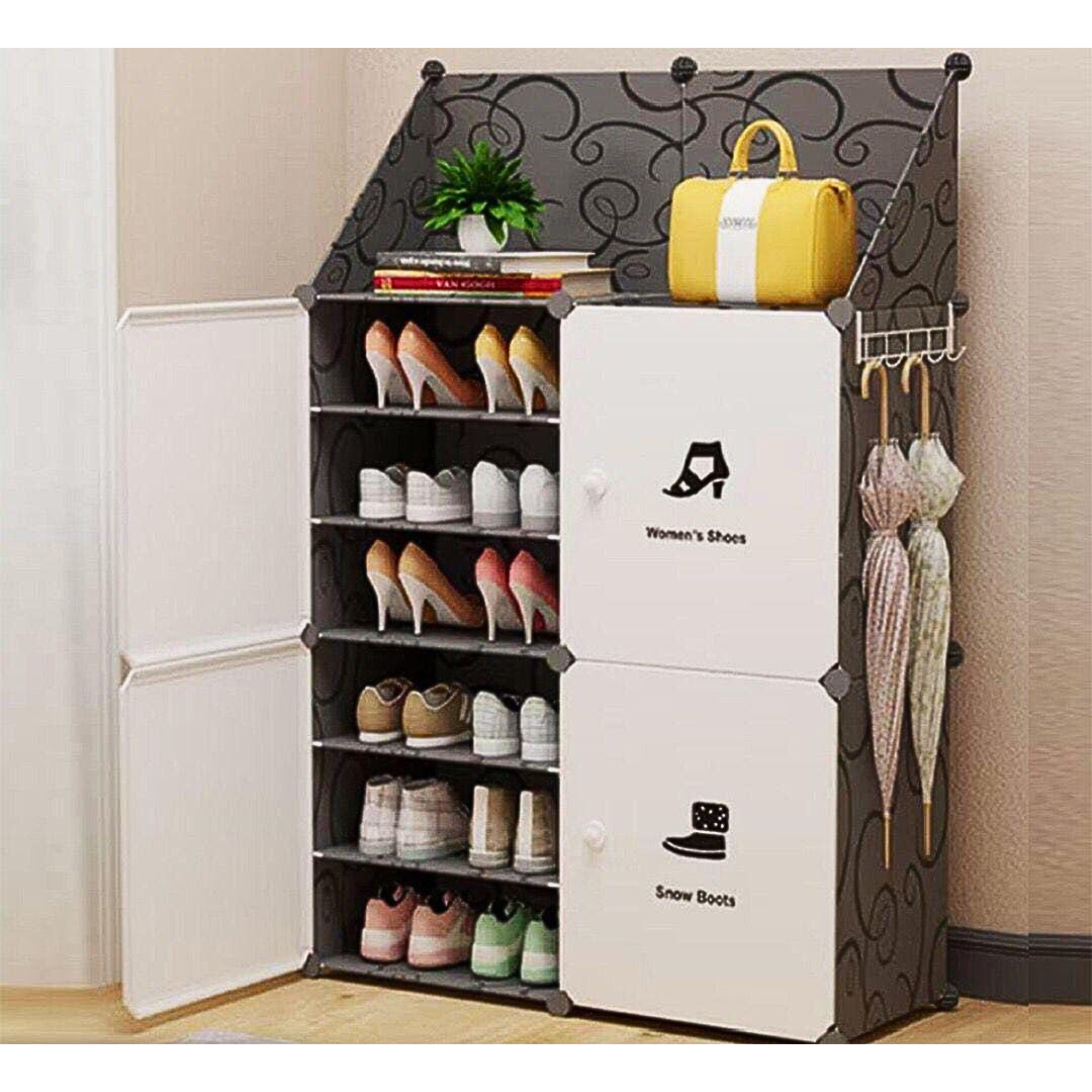 Multi Doors Shoe Rack Cabinet with Top Storage Area Model B