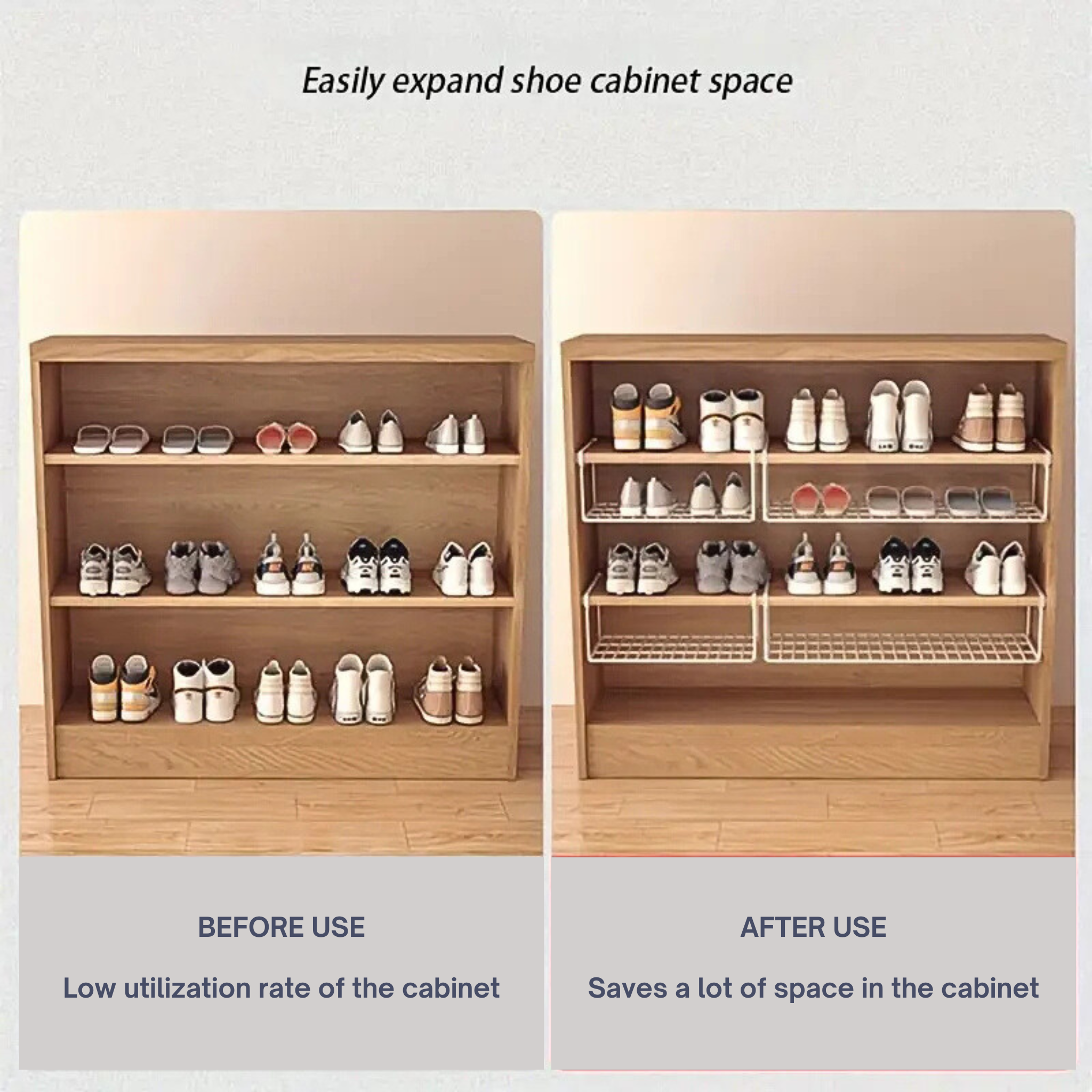 Bottom Hanging Layered Partition Shoe Rack