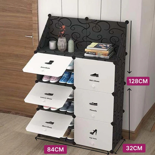 Multi Doors Shoe Rack Cabinet with Top Storage Area Model A