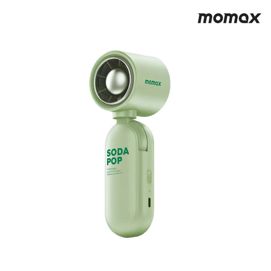 Momax 1° Go Clamp, Compact Foldable Umbrella Clip Mini Fan Green