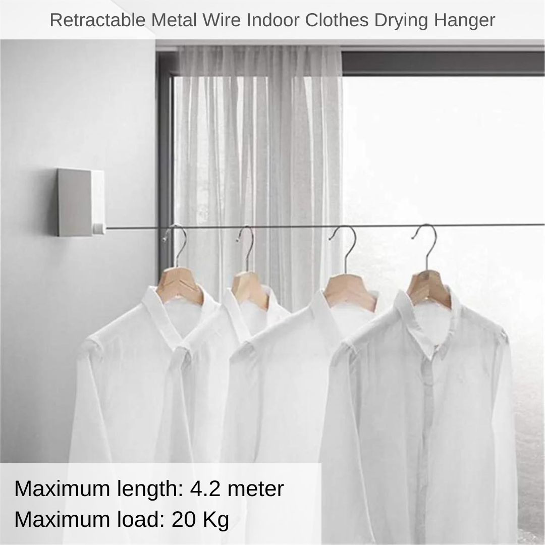 Retractable Metal Wire Indoor Clothes Drying Hanger Clothesline