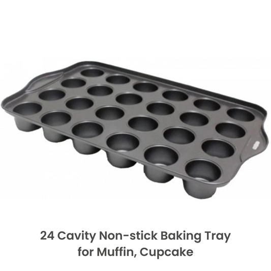 24 Cup Non-stick Muffin Tray, Mini Cupcake Pan Baking Tray