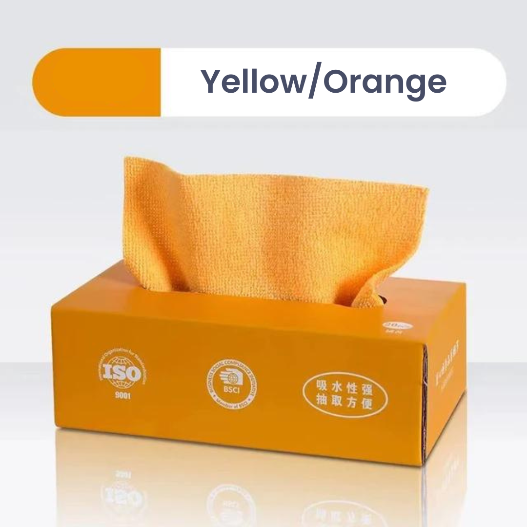 20 Pcs/Box Reusable Microfiber Cleaning Towel Yellow