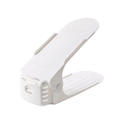 Shoe Holder Rack - Space Saving Paired Footwear Organizer White Shoe Holder Rack - Space Saving Paired Footwear Organizer White