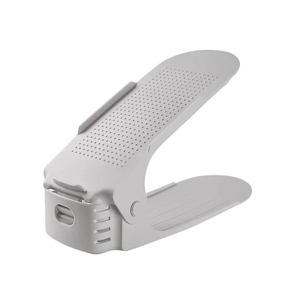 Shoe Holder Rack - Space Saving Paired Footwear Organizer Grey