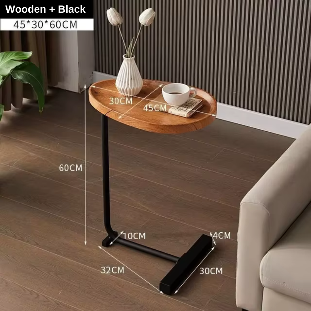 Classic Wooden Coffee Side Table for Living Room Wooden+Black