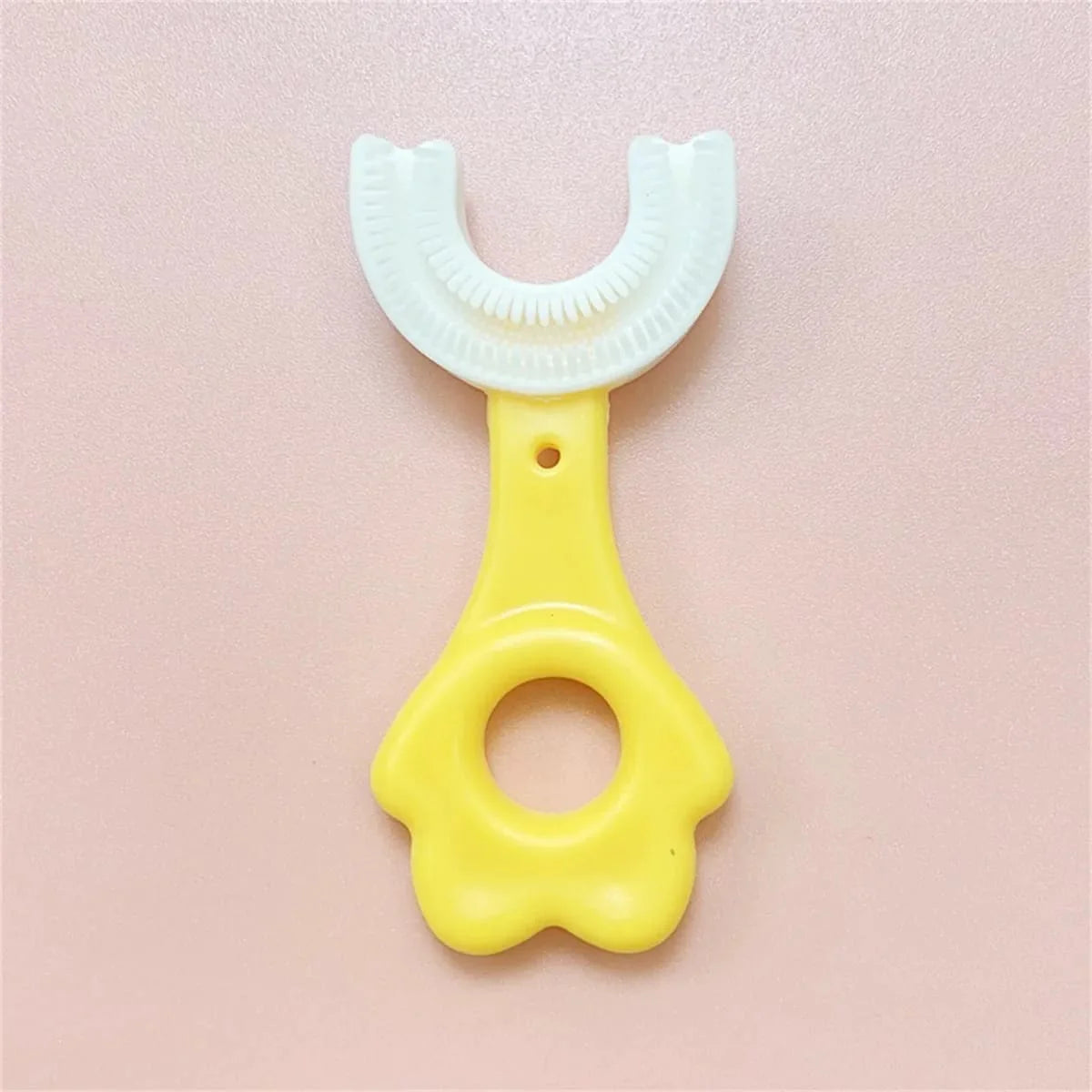360° Rotating U-Shaped Toothbrush for Kids Yellow