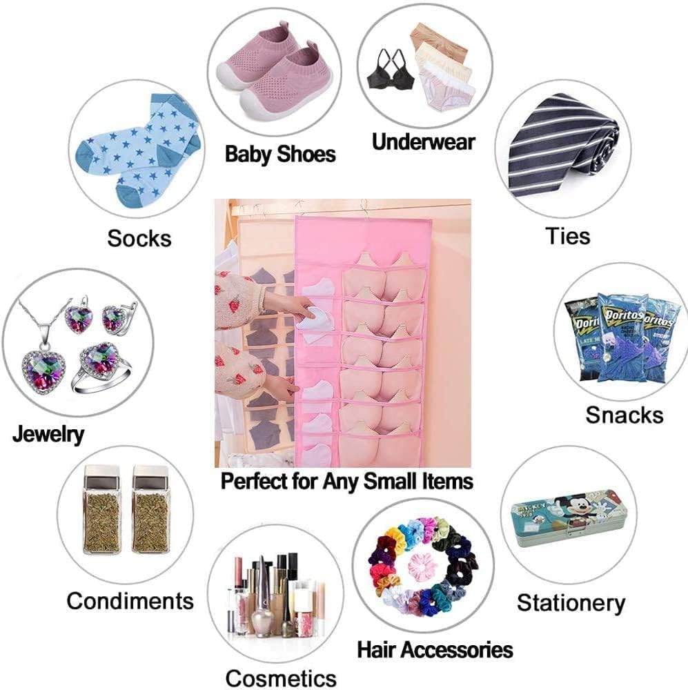 30 Pockets Women's Hanging Socks Underwear Light Garments Wardrobe Organizer
