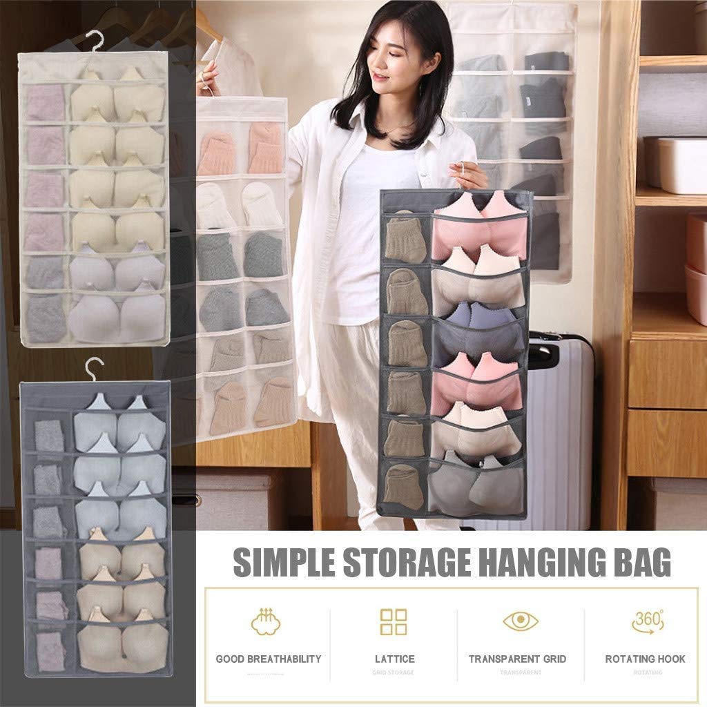30 Pockets Women's Hanging Socks Underwear Light Garments Wardrobe Organizer