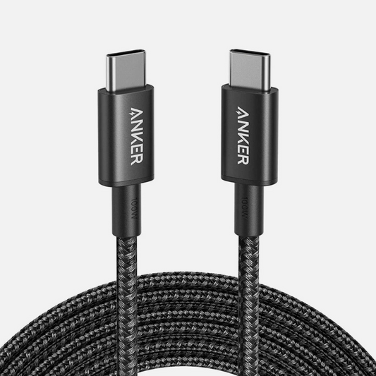 كابل شحن Anker USB C إلى USB C مضفر من النايلون بقوة 60 واط وبطول 6 أقدام