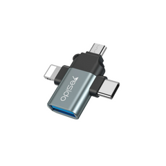 Yesido GS15 3 IN 1 USB To USB Type C Micro Lightning OTG Adapter Yesido GS15 3 IN 1 USB To USB Type C Micro Lightning OTG Adapter
