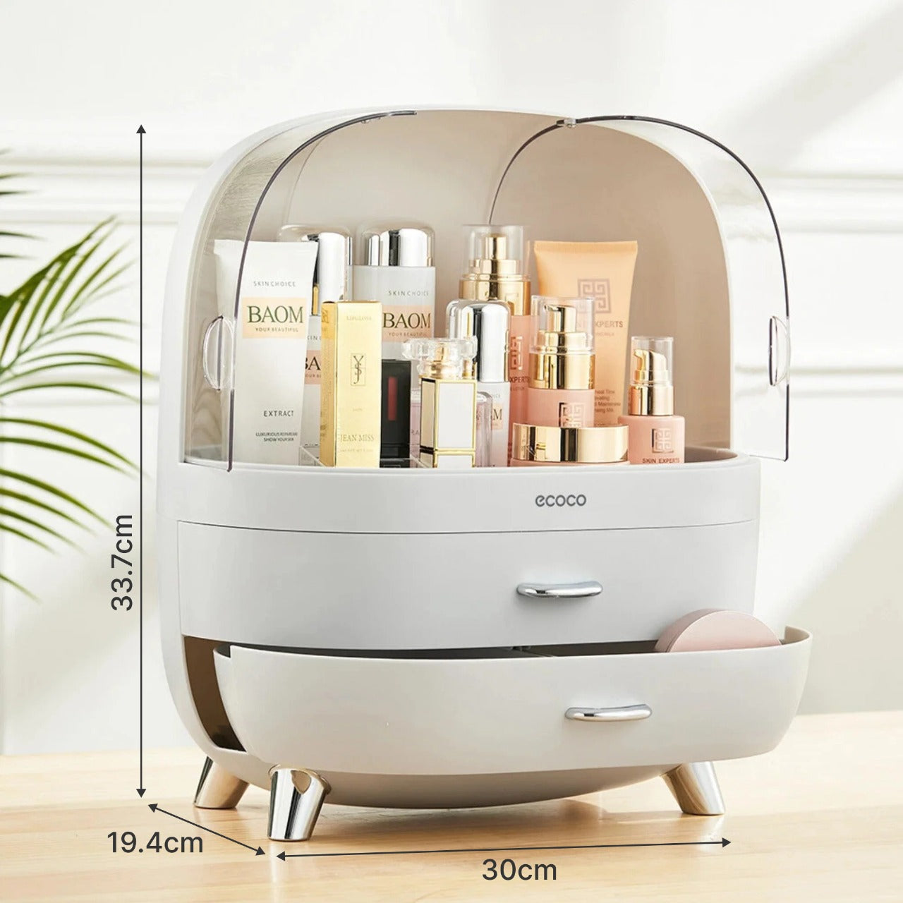 Ecoco Large Capacity Tabletop Cosmetic Storage Box, Desktop Makeup Jewelry Organizer