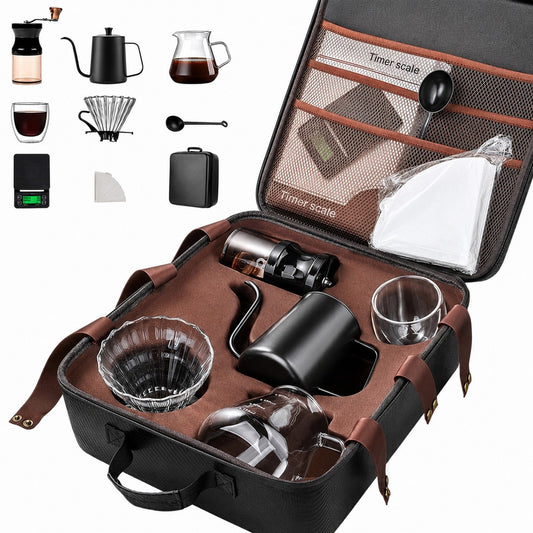 DENX 15 IN 1 Coffee Kit, Portable All In One Coffee Brewing Set