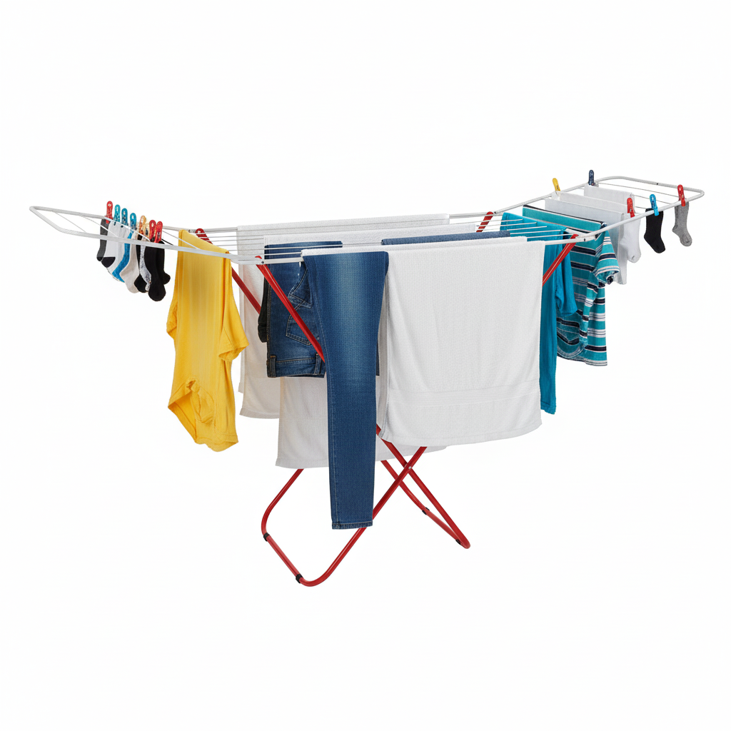 X-Leg Folding Clothes Drying Rack, Indoor and Outdoor Stainless Steel Clothes Airer