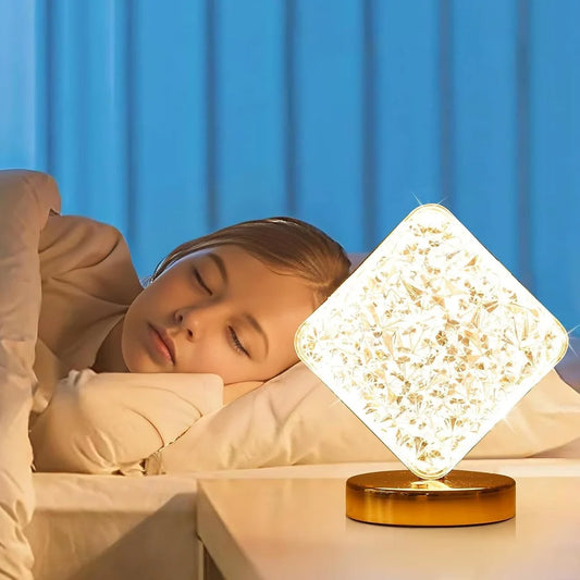 Touch Control Rechargeable Square Crystal Diamond Desk Lamp