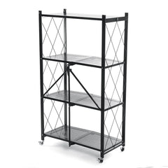 Multi Tier Heavy Duty Foldable Kitchen Storage Rack with Wheels