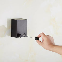 Retractable Metal Wire Indoor Clothes Drying Hanger Clothesline Black Retractable Metal Wire Indoor Clothes Drying Hanger Clothesline Black