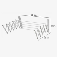 Wall Mounted Foldable Clothes Drying Rack - Extendable Laundry Hanger