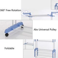 3 Layer Foldable Clothes Drying Rack - Large Capacity Cloth Hanger