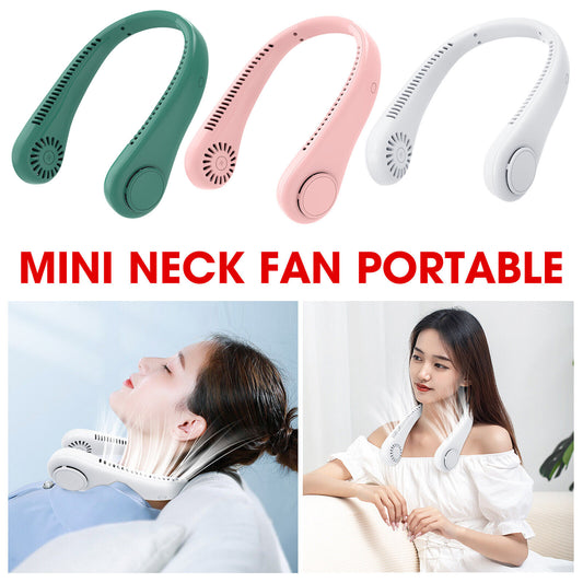 Portable Neck Fan, USB Rechargeable Bladeless Neck Fan
